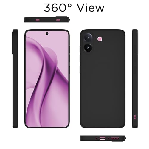 Image of Outlouders Back Cover for Vivo V60e 5G / Vivo V60 5G | Camera Protection | Durable Soft Matte Silicone Bumper Case (Black)