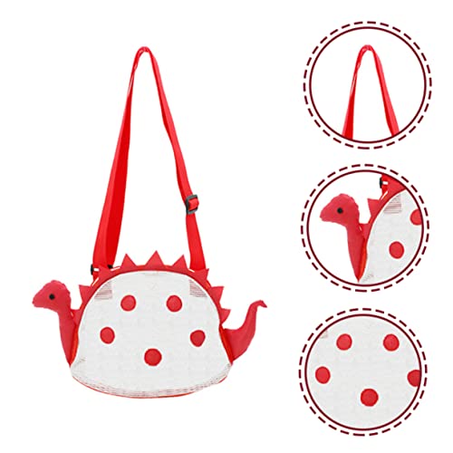 SUPVOX Sturdy Mesh Beach Bag for Boys and Girls Red Straw Beach Tote Toys Bag for Boys and Girls3