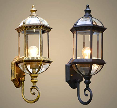 Lampe de verre de mur extérieure E27 bronze en aluminium pour villa - 4