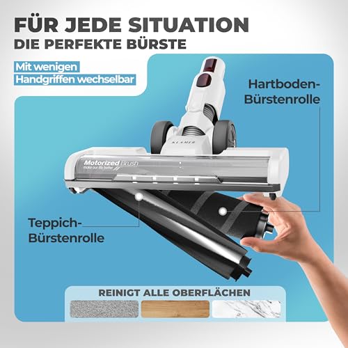 Akku-Staubsauger für Tierhaare von Klamer, 2-in-1 Funktion