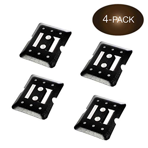 4 E-Track Tie Down Mini Trailer Plates 6  x 5 , 2 E-Track Slots. Heavy Duty Black Steel, Bolt-on E-Tracks Cargo Tie-Downs w  2 E-Track Slots & 2 F Track Holes for Trucks, Vans, Trailers, Boats