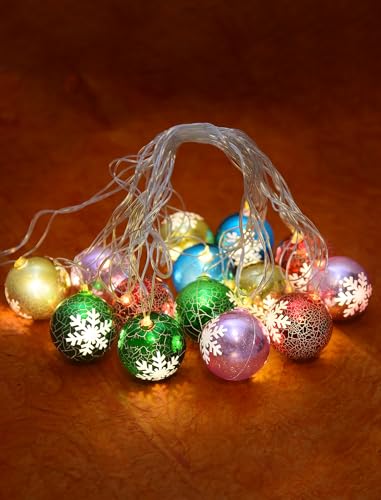 Image of Homesake Multicolor Ball Glossy String Lights (14 LED Bulbs), Attractive Fairy Christmas Lights for Decoration Home, Corner Christmas Tree, Festive Decor, Led Lights for Decoration, Party-4.5 Metres