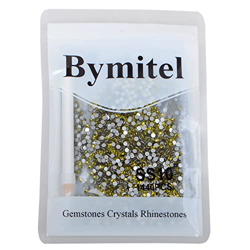 Image of 2880 Pieces Olive Green Round Crystal Rhinestones for False Nails Flat Back False Nails for DIY Jewelry Making with a Picking Pen