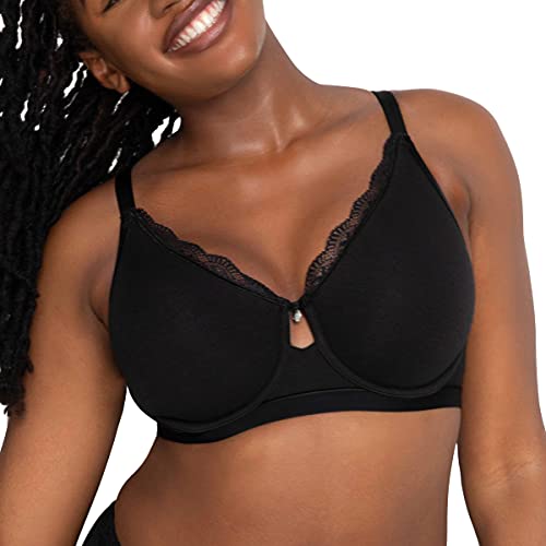 Curvy Couture Women's Plus Size Cotton Luxe Unlined Underwire Bra – Breathable, Soft & Supportive Fit