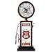 Lily's Home Old Fashioned Route 66 Gas Pump Mantle Clock, Battery Powered with Quartz Movement, Makes an Ideal Gift for Antique Sign Collectors, Brown/Red (13 1/2" x 4 3/4")