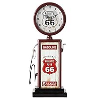 Lily's Home Old Fashioned Route 66 Gas Pump Mantle Clock, Silent Non Ticking with Quartz Movement 2