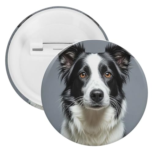 Badge Border Collie en fer blanc personnalisé idéal comme accessoires de fête