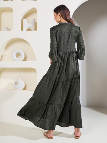 Image of Styli Women Tired Maxi Dress | Flowy Silhouette with Comfortable Fit | Elegant and Stylish Design | Perfect for Casual and Occasion Wear