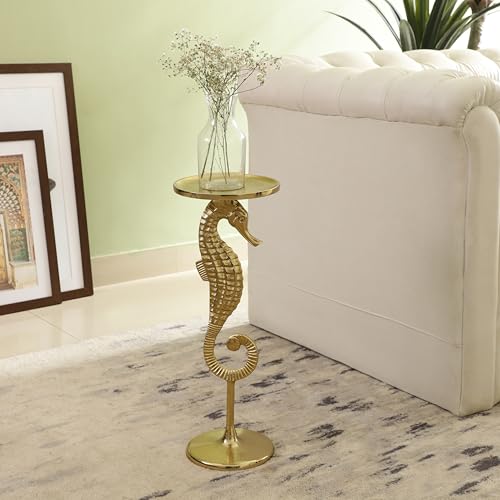 Image of Metal Brings Coastal Glam Side Table for Living Room Bedroom Home Decor Coffee Table Bedside Table and End Table