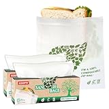 Bolsa grande con cremallera 100 % compostable, almacenamiento de alimentos...