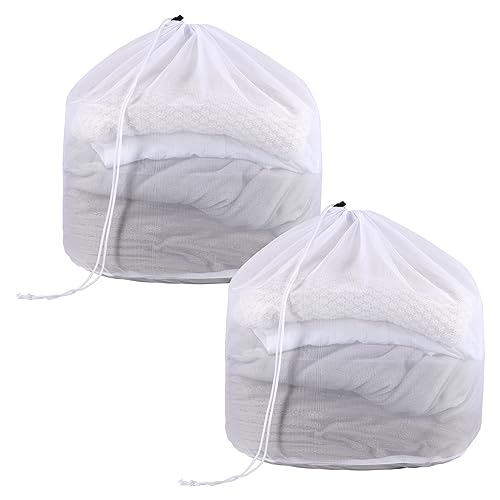 2 pezzi di rete per lavatrice, 50 x 60 cm, sacchetto per la biancheria, sacchetto per la biancheria, sacchetto per la biancheria, riutilizzabile per biancheria intima, biancheria da letto, calze