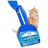 SCRAPE 'N' SCOOP Cat Litter Clump Remover with Sifter – Litter Box Scooper & Scraper 2 in 1 for Litter Tray, Potty, & Litter Pan - Animal Waste Cleaner Tool - Pet Accessories & Supplies - Blue