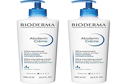Bioderma Atoderm Hidratante Ultra Nutritivo 24 Horas para Piel Normal A Sensible, 2 x 500 ml