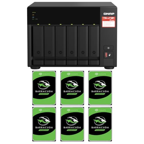 NAS yݒ-ς-g dbT|[gz HDDZbg 6xC yf[^1Ntz TS-673A & BarraCuda 48TB (8TB×6) ANZXłKȍf [gANZX RAID[h