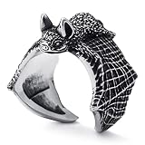 SOBHART Stainless Steel Gothic Bat Biker Ring