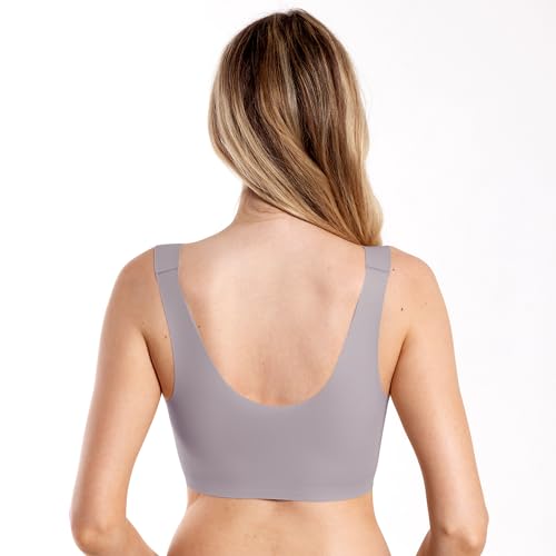 Image of Floatley to The T-Shirt Scoop Neck Bra for Women, Silky Comfort Wirefree Seamless Grip Band Pullover Bra with Removable Pads