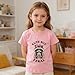 Chipeler Toddler Cute But Feral Raccoon T-Shirts Kids Funny Cute Cotton Crew Neck Short Sleeve Shirts Girls Summer All Year Round Gift Tops Pink 4T