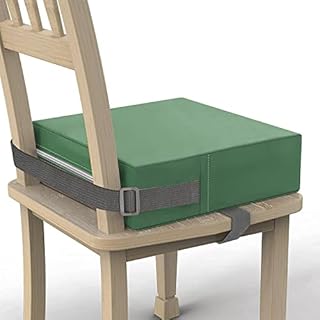 Booster Seat Dining Chair, Stronger Support Non-Slip Bottom Double Safe Straps Chair Booster Seat Toddler, Portable Travel Increasing Cushion (Black)