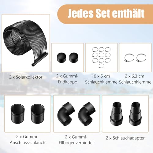 Miniatura 6 de Fantask Calefacción Solar Para Piscina 600 X 75 Cm, Colector Solar Para Piscina De Polietileno Resistente A Los Rayos Uv, Paneles Solares Enrollables, Calentador Para Piscinas De Hasta 25800 L, Color