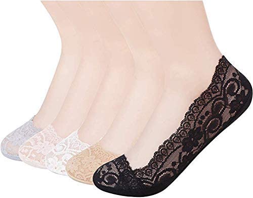 hosvin Women's Anti-Skid Lace No Show Socks/Socks Liner/Foot Cover/Footies Socks-picture-21