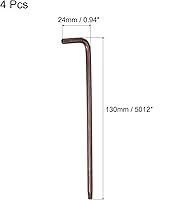 Vista 2 de uxcell T25 Anti manipulación Torx Star Key Bit Llave, forma de L 5.12 pulgadas brazo largo, acero S2 4 piezas