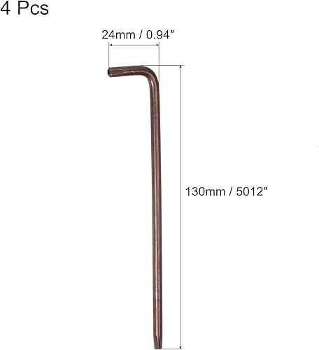 Miniatura 2 de uxcell T25 Anti manipulación Torx Star Key Bit Llave, forma de L 5.12 pulgadas brazo largo, acero S2 4 piezas