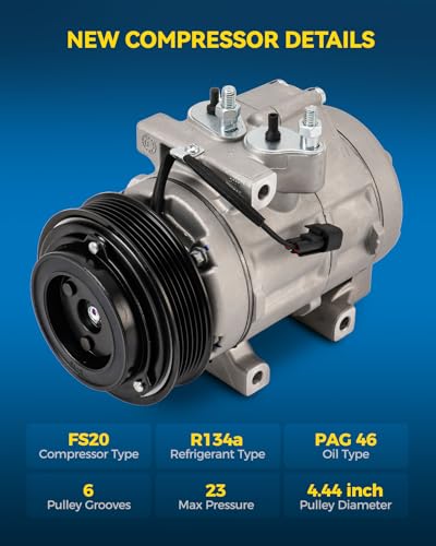 Image of PHILTOP 68189 Air Conditioner AC Compressor with Clutch for Ford Explorer 2009-2010, 2006-2008 4.0L, Mercury Mountaineer 2006-2010 4.0L