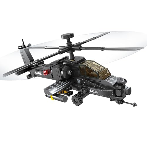 BAOMAHORSE AH-64 Military Helicopter Building Set,Apache Helicopter Gunships Building Blocks,Army...