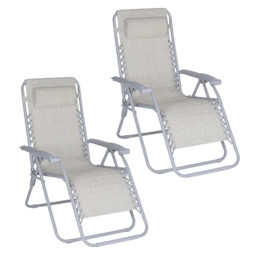 MONTY Set de 2 Sillones Non Gravity de Acero