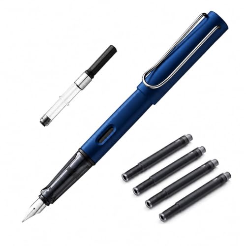 Image of Premium Matte Finish Fountain Pen with 0.5mm Chromium-Plated Steel Nib | Smooth Writing Pen with Black Ink Refill & Converter | Pocket-Friendly, Lightweight Pen (Pack of 1)