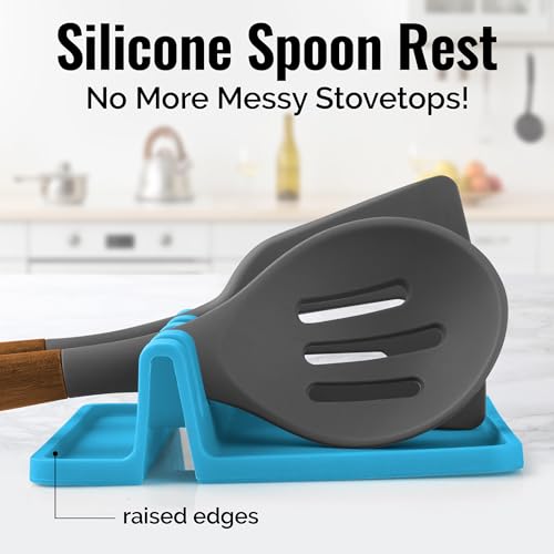 image for Zulay Kitchen Silicone Utensil Rest with Drip Pad for Multiple Utensil