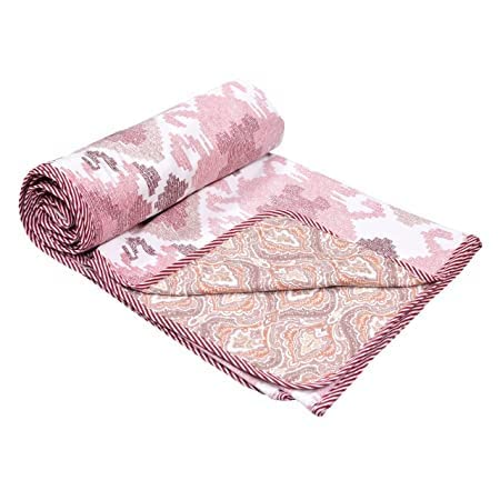 HANUMANT Enterprises 100% Cotton Reversible Dohar Double Bed Size | Jaipuri Printed Artisan Block Design Blanket | Soft Lightweight AC Summer Comforter Quilt (Single Bed, MODDEL NO 6)-image-8