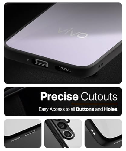 Image of WOW IMAGINE Shockproof Hybrid Back Cover for Vivo X200T 5G | Hard Slim fit Back Case | PC & TPU | Clear Transparent Case - Black