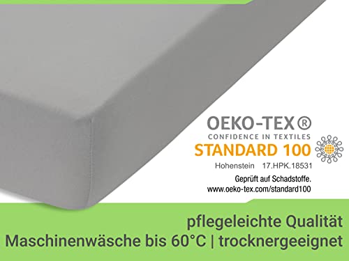 Emily´s Check Doppelpack Bettlaken Betttuch Spannbettlaken 1493.2123, 140 x 190-200 cm, Silbergrau – Ansicht 6