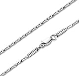 FOSIR 2mm Titanium Stainless Steel Silver Mens Womens Italy Link Chain Necklace 18-30 Inch
