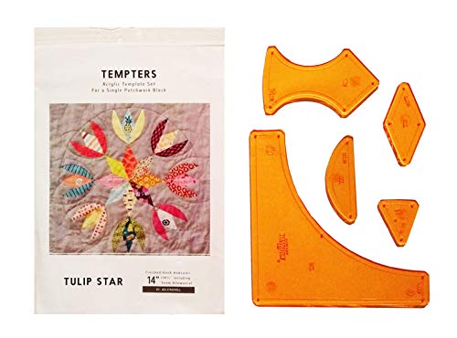 Tulip Star Tempters Acrylic Template Set Jen Kingwell 14" Block #TOP9