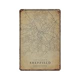 xiaoxiaoshen Sheffield Vintage-Kartendruck, Wanddekoration, 