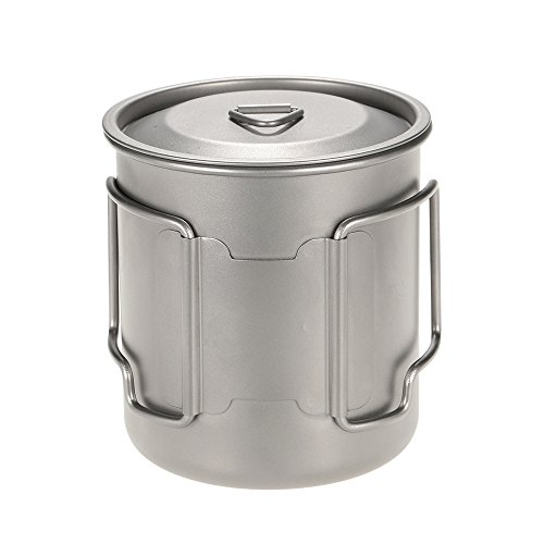 Nishore 420ml Titanium Cup Água Caneca Camping piquenique com tampa