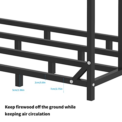 unho Metall Kaminholzregal Feuerholzregal Brennholzregal Anthrazit XXL Garten Kaminholzunterstand 1, 66 m³ Kaminholzlager Stapelhilfe Aussen-7