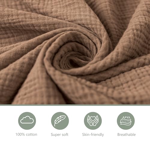Image of Baby Muslin Bassinet Sheets 3 Pack for Boys & Girls, Soft Breathable Cotton Bassinet Mattress Cover, Universal Fit for Hourglass, Oval, and Rectangle Mattress (Milky Coffee)