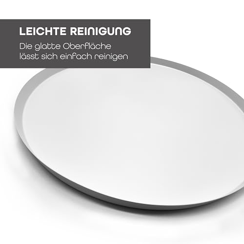 Plateau rond blanc DREIBERG Ø 40 cm en métal design chic pour table - 7