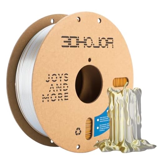 3DHoJor Silk PLA Filament 1.75mm Gold Silver Dual Color PLA 3D Printer Filament 2 in 1 Coextrusion 1KG Spool(2.2lbs) 3D Printing Filament Dimensional Accuracy +/- 0.03mm Fits for Most FDM 3D Printers
