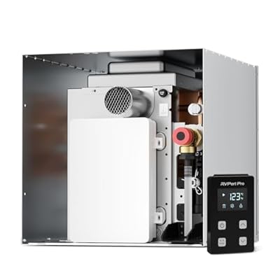 RVPart Pro RVPart Pro GT60 RV Tankless Water Heater, with Remote Controller, DC 12V, Powered by Propane for Off-Grid, Optional 15"x18" & 18"x18" Doors (Sold Separately)