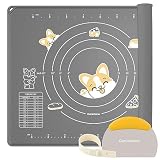 Ourokhome Silicone Baking Mat Sheet And Pastry Dough Cutter, 0.5 Inch Thick 20'' X 16' Bpa Free Silicone Rolling Mat, Non-Stick And Anti-Slip, Dishwasher Safe (Gray)