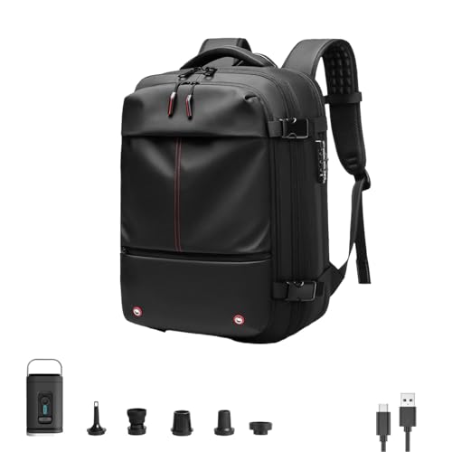 Voyagevac Backpack, Voyagevac Backpack Vacuum, With Vacuum Compression for Travel (black, With pump)