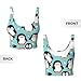 Women Girls Comfortable U-Shaped Back Yoga Vest Removable Cute Cartoon Penguin Art Crop Tops with Pads Moisture Wicking Tops Shirts for Running Sports