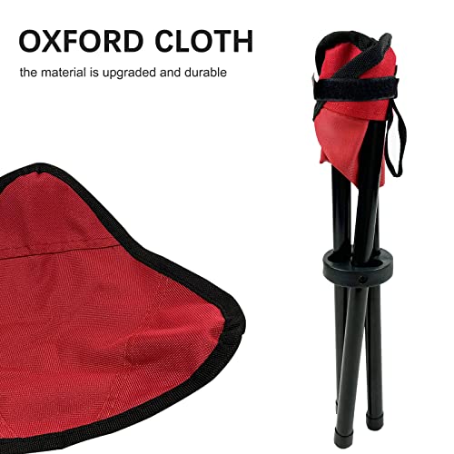 Cenbee Folding Camping Stool Portable Fishing Chair Seat For Camping Fishing Hiking Gardening And Beach (Red), Height 11.02 Inch #TOP3