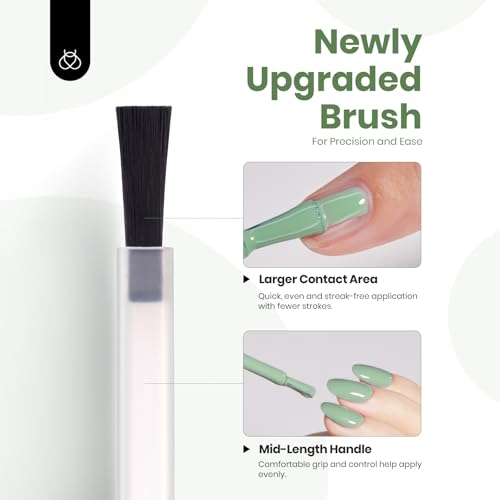 Image of Beetles Sage Green Gel Polish - Misty Sage 15ML /0.51Fl Oz, Green Gel Nail Polish, Soak Off UV LED Lamp Pastel Nails Art, Long-Lasting Manicure Salon Home Bright Summer Day Nails