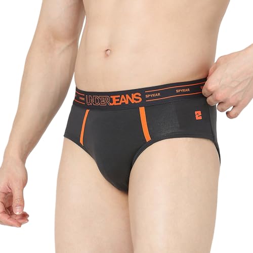 Image of Underjeans by Spykar Men Premium Pack of 2 Navy- Dark Grey Brief