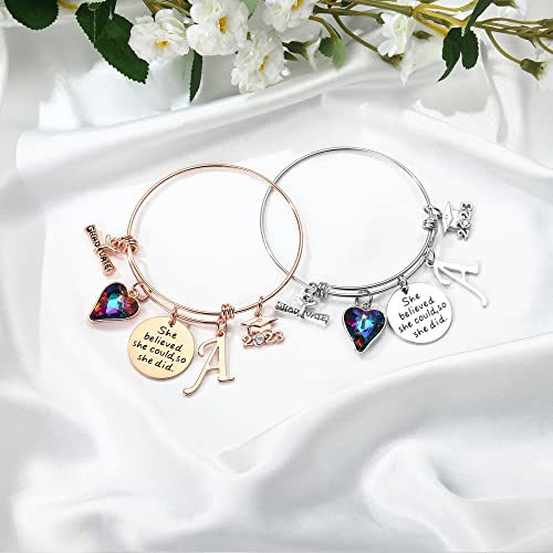 M Mooham Graduation Gifts For Her 2023, She Believed She Could So She Did Stainless Steel Charm Bracelets For Women High School College Class Of 2023 Graduation Gifts For Women Graduation Jewelry(M) #TOP5